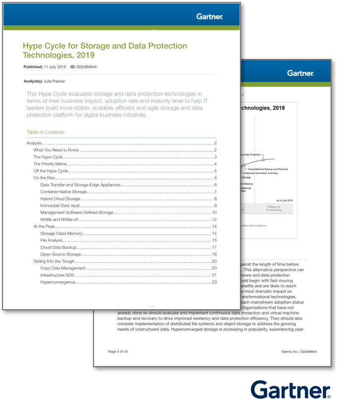 Preview Gartner Hyper Cycle for Storage White Paper